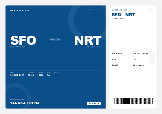 Boarding pass (bold)