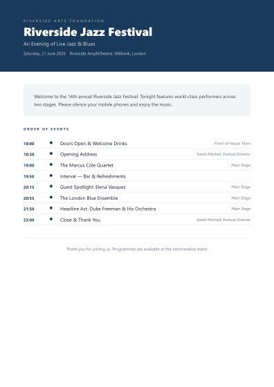 Event program (modern)