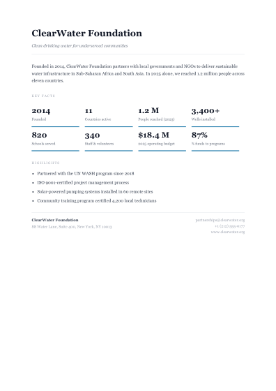 Fact sheet (minimal)