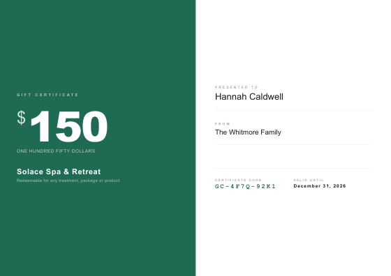 Gift certificate (modern)