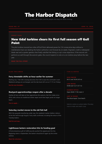 Newsletter (dark)