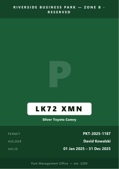 Parking permit
