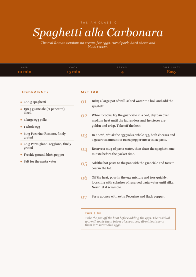 Recipe card (elegant)