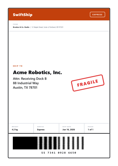 Shipping label